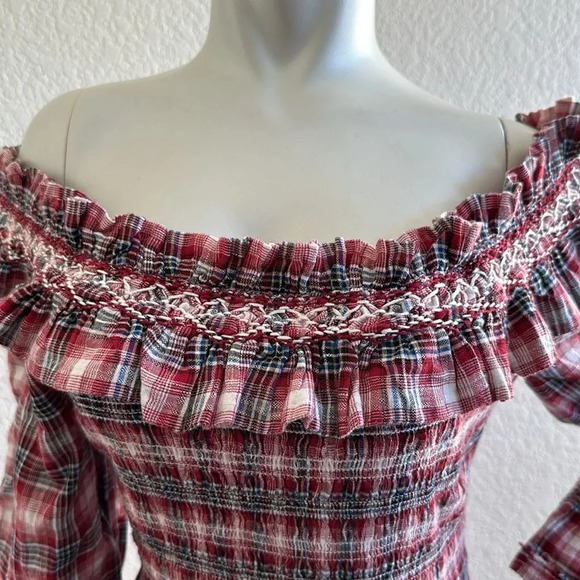 Pilcro Smocked Plaid Mini Dress - Picture 7 of 11
